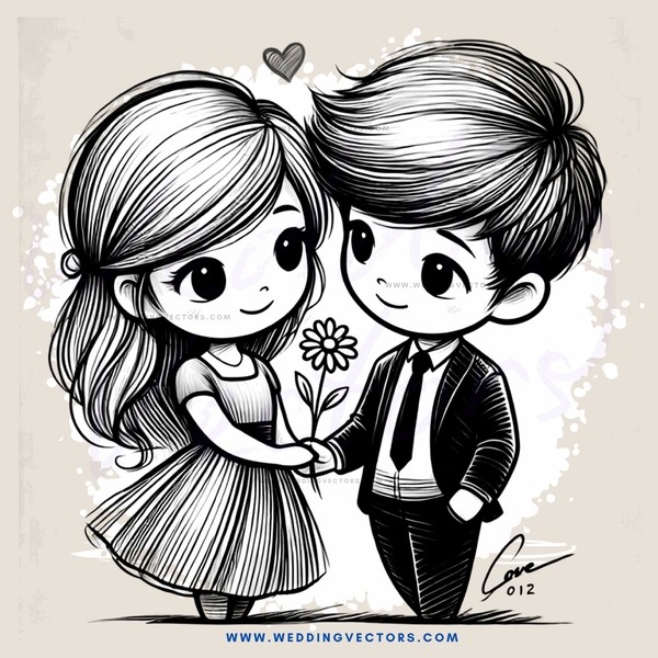 two kids holding flower and hugging each other
