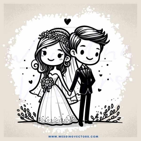 a couple holding hands and standing together with flowers