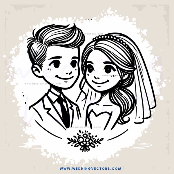 wedding picture of a couple in black and white