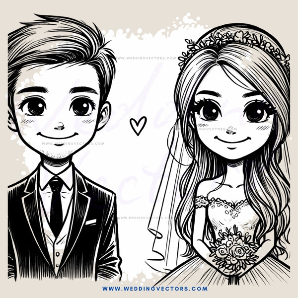 a newlywed couple smiling and posing for picture