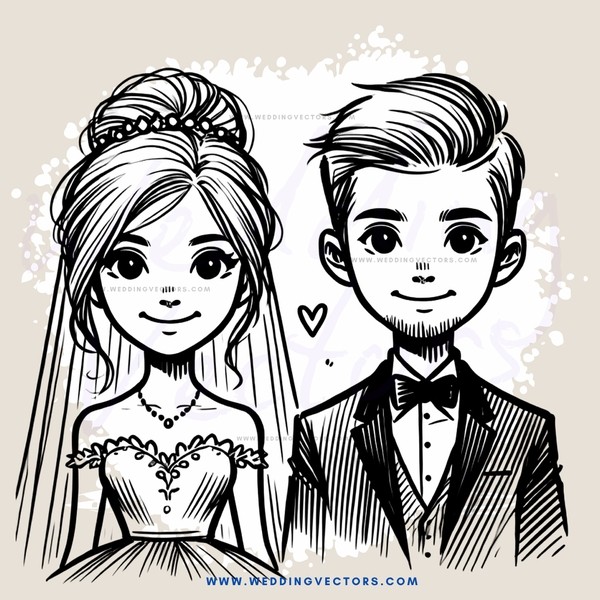 a young couple posing together for their wedding day