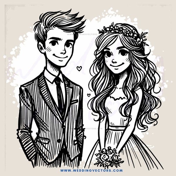 the newly married couple posing for their picture