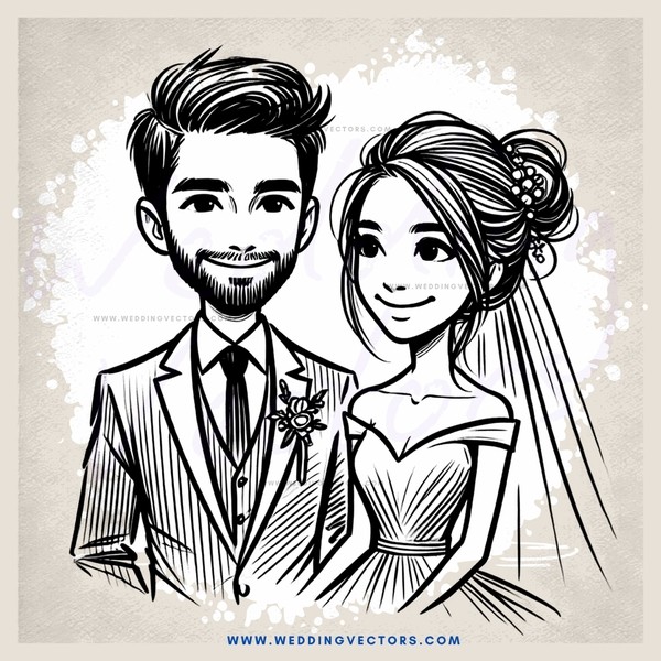 man and woman in wedding attire for engagement photo