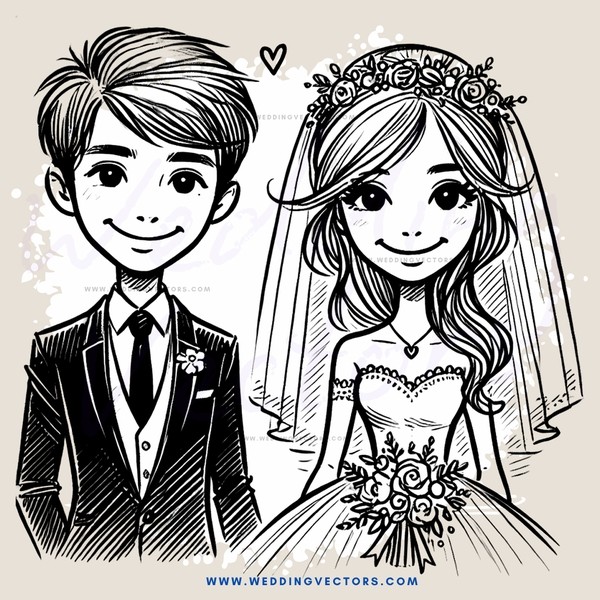 a bride and groom smile on their wedding day