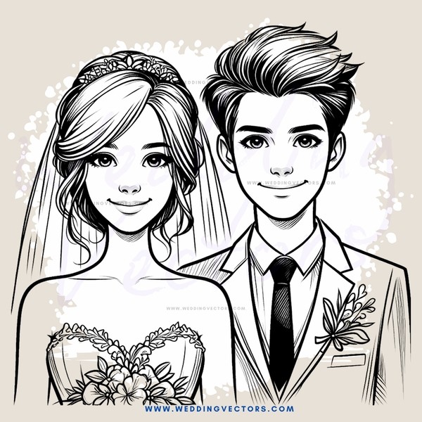 a bride and groom in white wedding rings pose for their wedding photo
