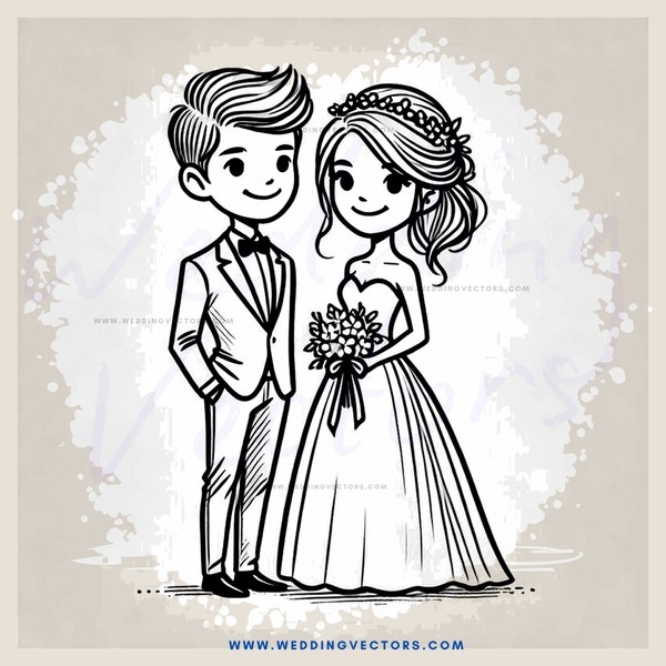 a boy and girl in wedding attire