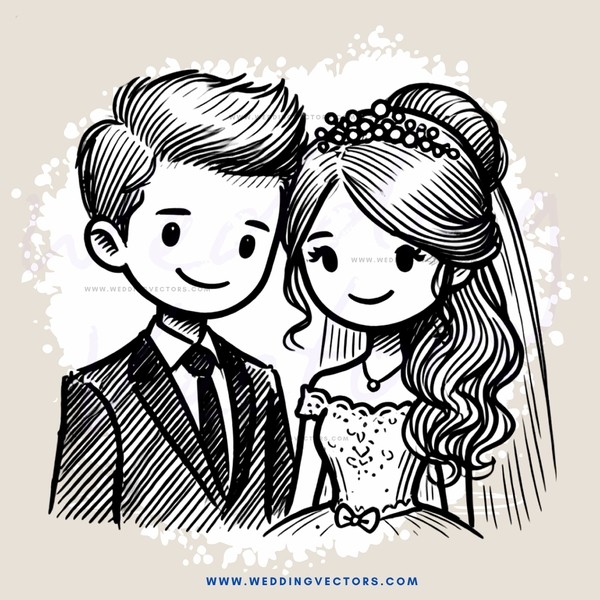a newlywed couple smiling for their picture