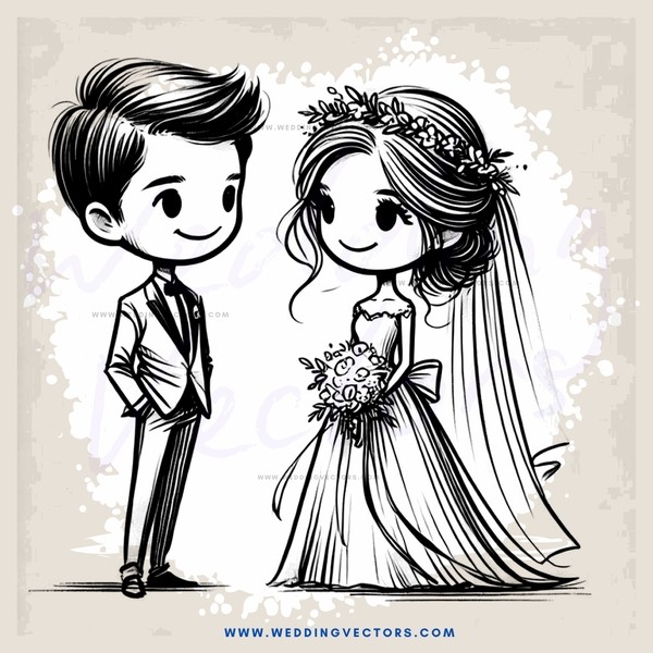 a wedding portrait in black and white