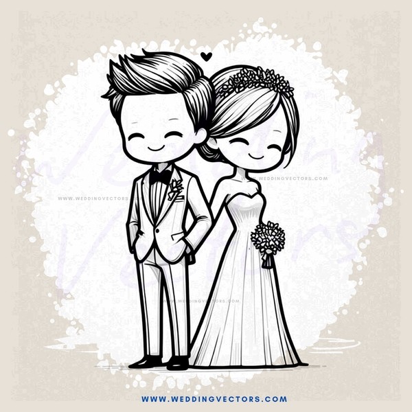 wedding cartoon character illustration
