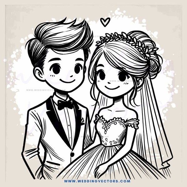 bride and groom smile for their picture