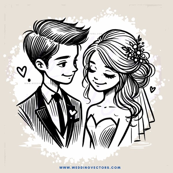 a man and woman on their wedding day