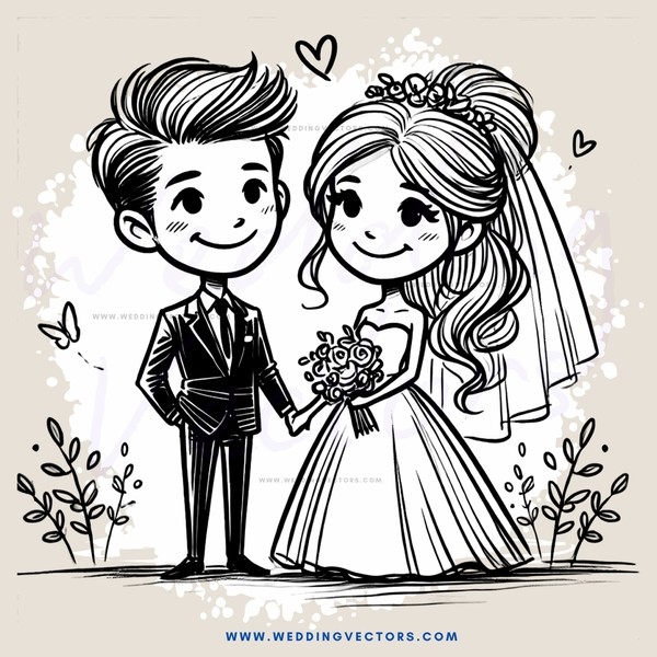 a bride and groom on their wedding day