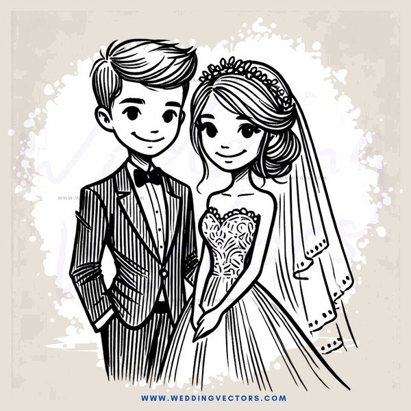 a couple on their wedding day