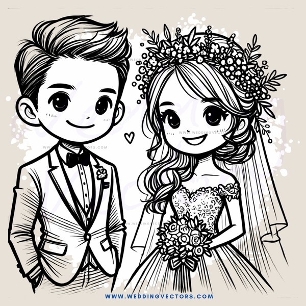 a couple in their wedding day