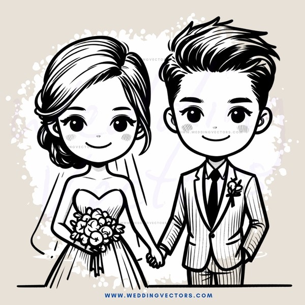 a couple holding hands and flowers