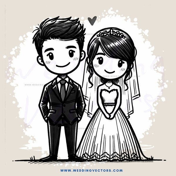a bride and groom portrait with balloon background