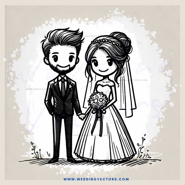 a bride and groom on their wedding day