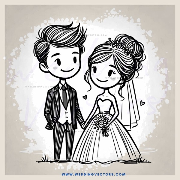 a wedding portrait of bride and groom