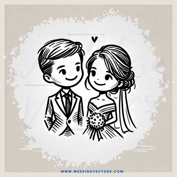 a couple's wedding portrait in black and white