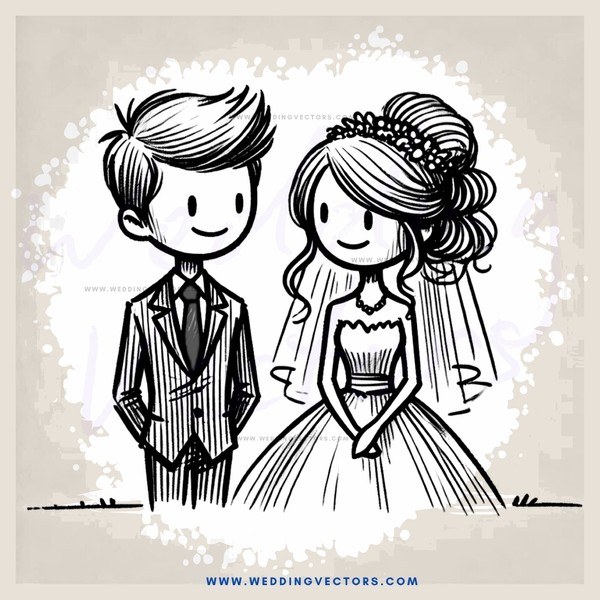 a wedding portrait in black and white