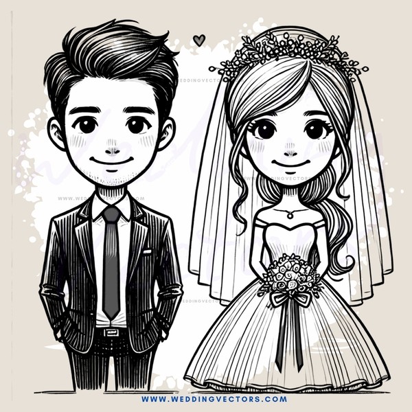 groom and bride smile pretty happy