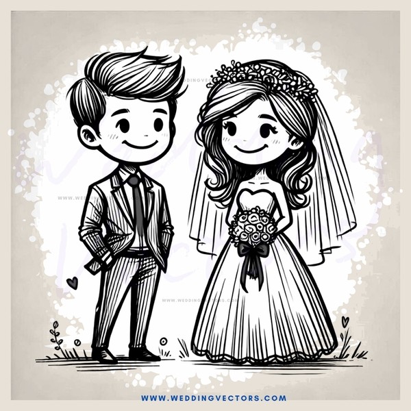 engagement portrait - wedding - cartoon - clip art - gift shop - romance!