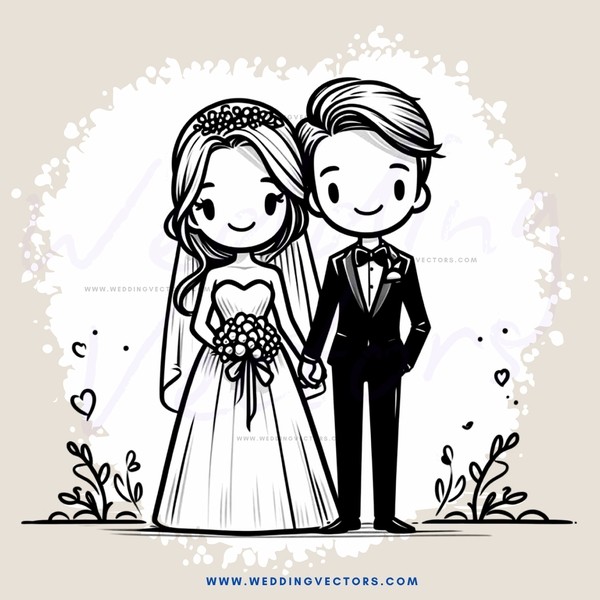 wedding portrait in black and white