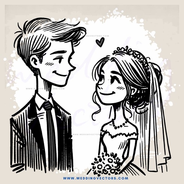 a man and woman on their wedding day