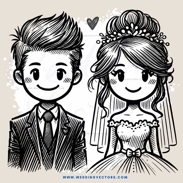 a bride and groom portrait in black and white