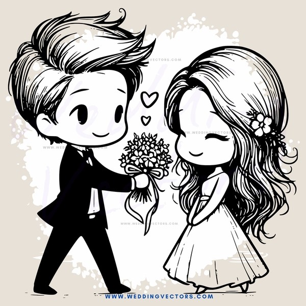 couple sharing flowers on their engagement day