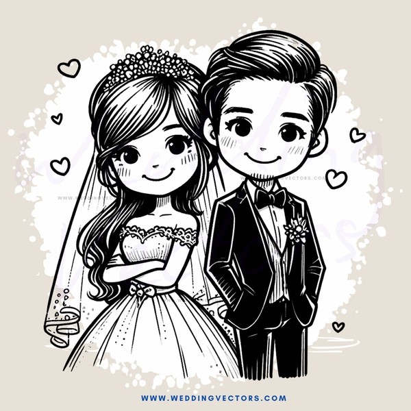 wedding pair portrait in black and white