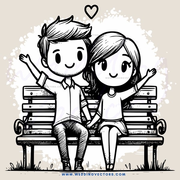a man and woman sitting on a bench