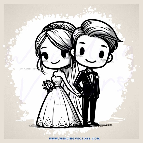 cartoon couple shaking hands