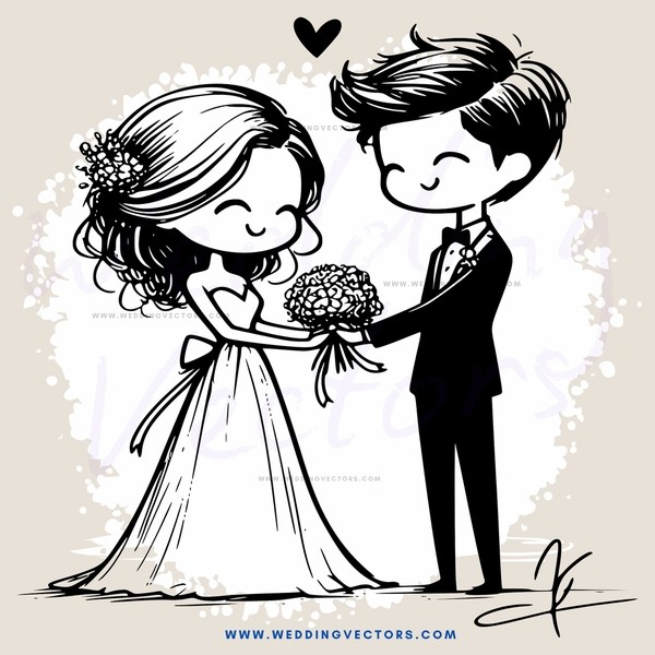 a bride and groom's first kiss