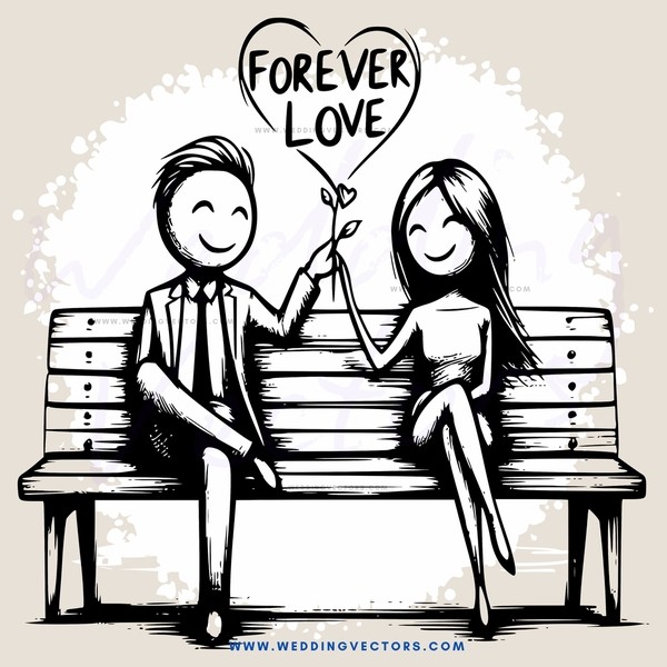 two people on a bench with heart balloon