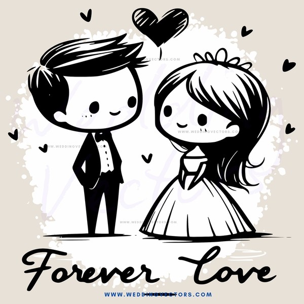 forever love couple illustration (cartoon)