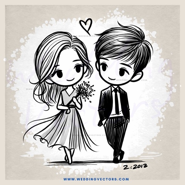 two people in black and white