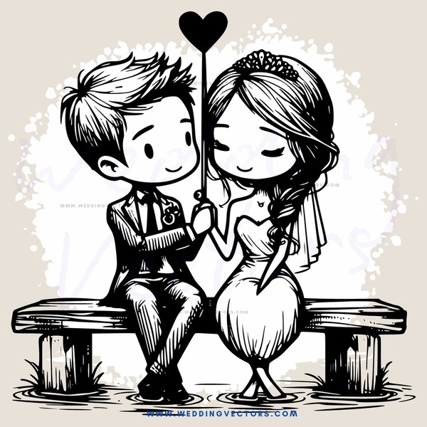 two people on a bench holding heart and ring