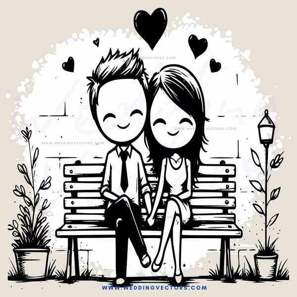 a couple sitting on a bench in love