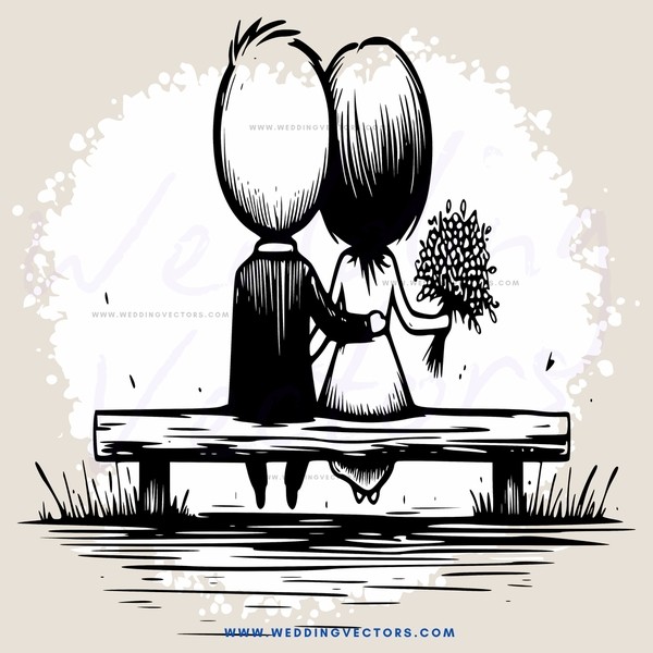 man and woman sitting on bench with flowers