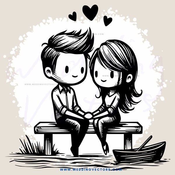 boy and girl sitting on bench with birdie in background