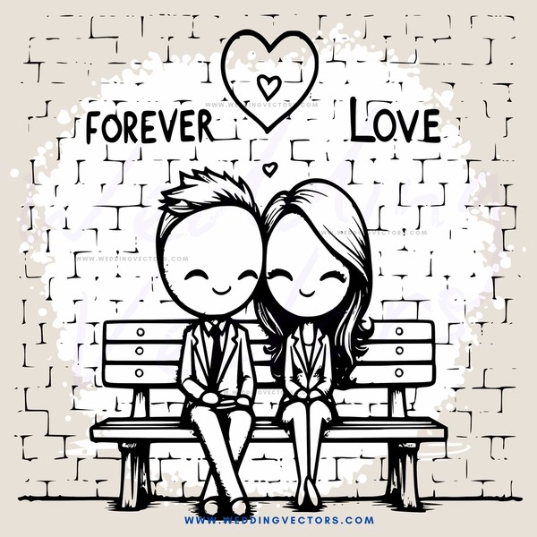 love forever cartoon illustration
