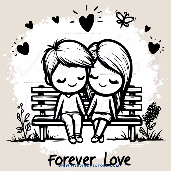 forever love couple on bench