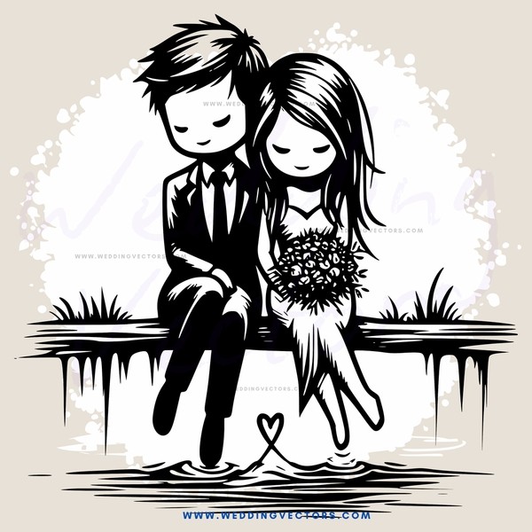 a couple sitting on a bench by water