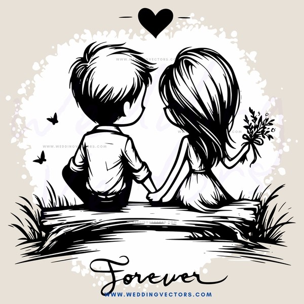 boy and girl sitting side by side in love