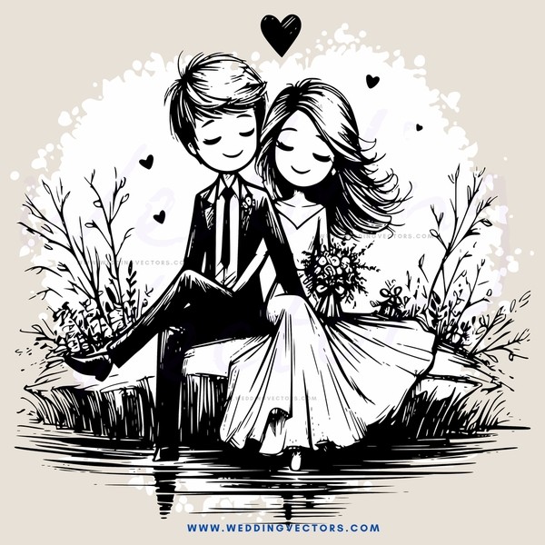 a couple sitting on the riverbank
