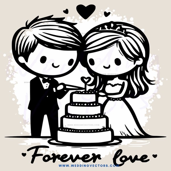 a couple cutting their wedding cake