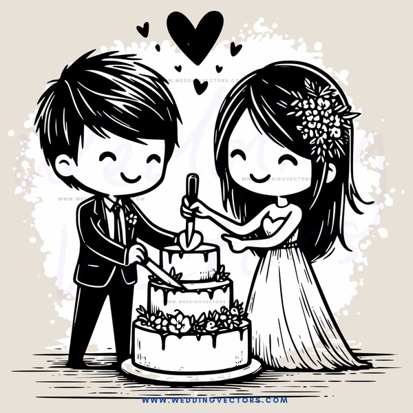 a couple cutting their wedding cake