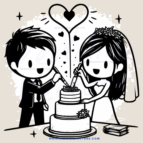 cutting wedding cake
