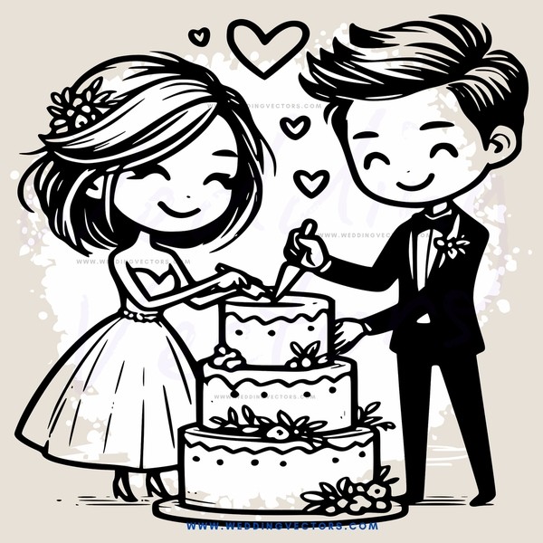 couple cutting wedding cake on honeymoon